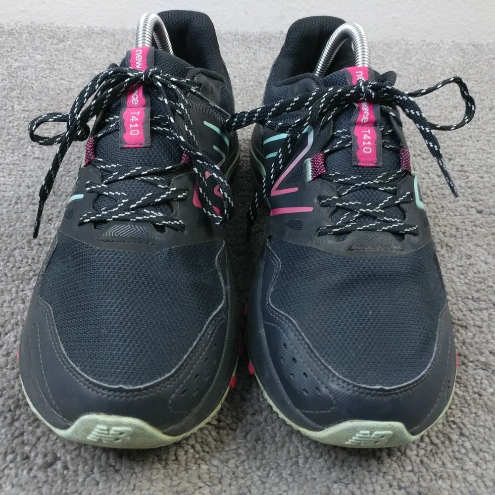 New Balance 410 V7 Womens 10 D Trail Running Hiking Shoes Black Pink WT410BP7
